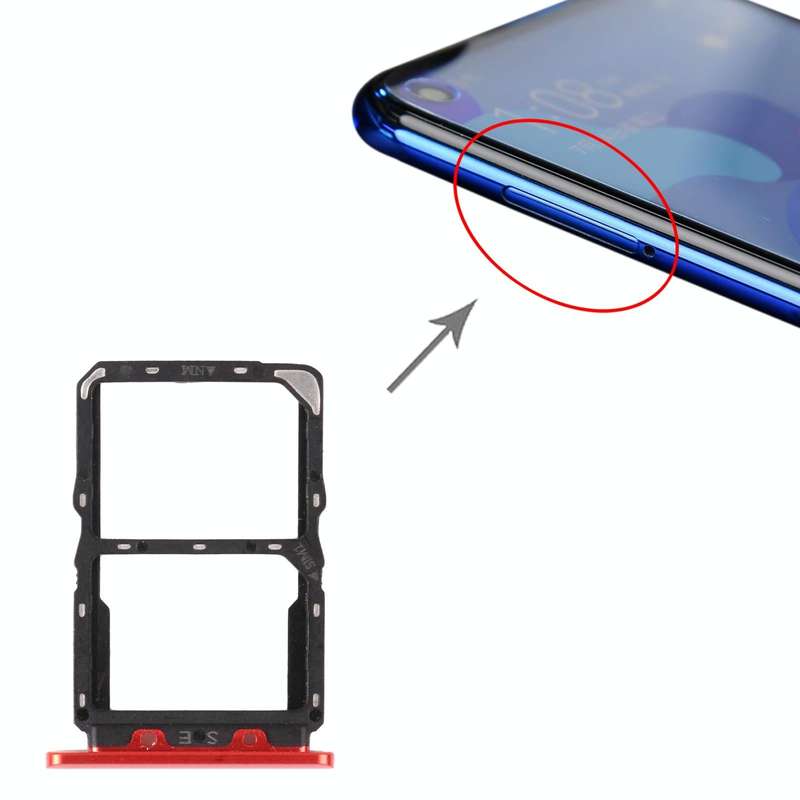 SIM Card Tray + NM Card Tray for Huawei Nova 5 Pro (Red)