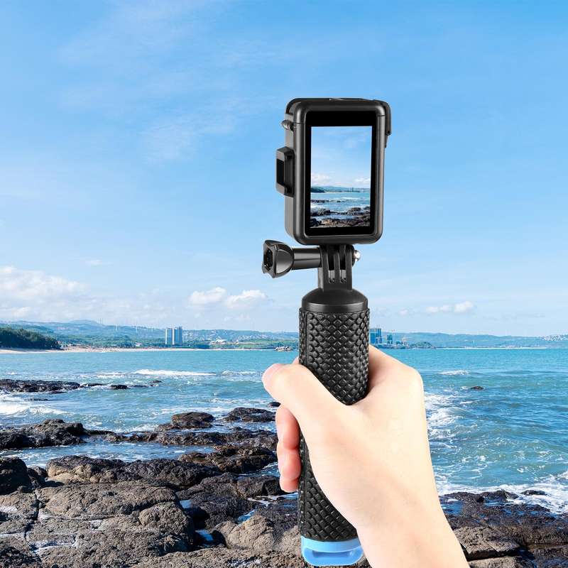 For DJI Osmo Action 4 / 3 PULUZ Vertical Plastic Protective Frame Cage with Cold Shoes (Black)