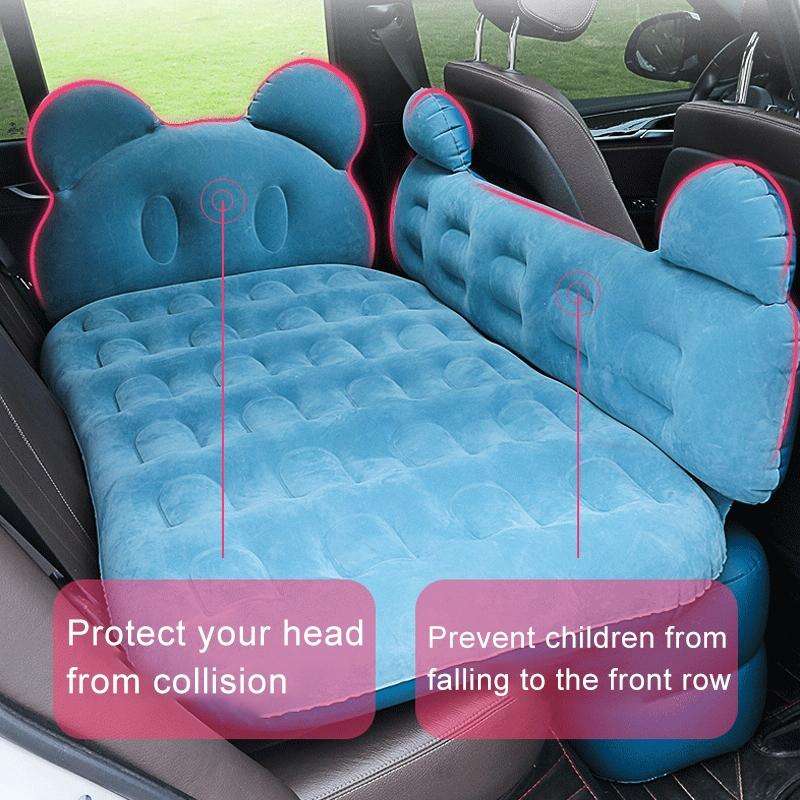Universal Car Cartoon Travel Inflatable Mattress Air Bed Camping Back Seat Couch with Head Protec...