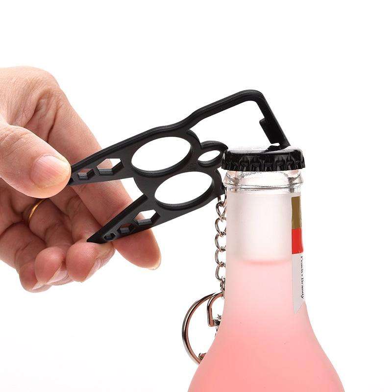 Multifunctional Outdoor Self-defense Double Finger Buckle Can Break The Window, Random Color Deli...