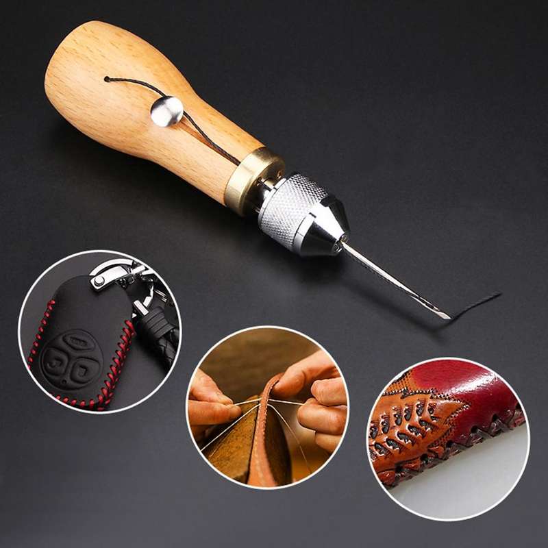 Handmade DIY Leather Stitching Tool Leather Carving Tool Device(Sewing Device)