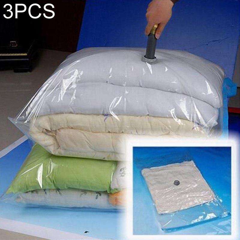 3 PCS Hot Vacuum Bag Storage Organizer Transparent Border Foldable Extra Large Seal Compressed Tr...