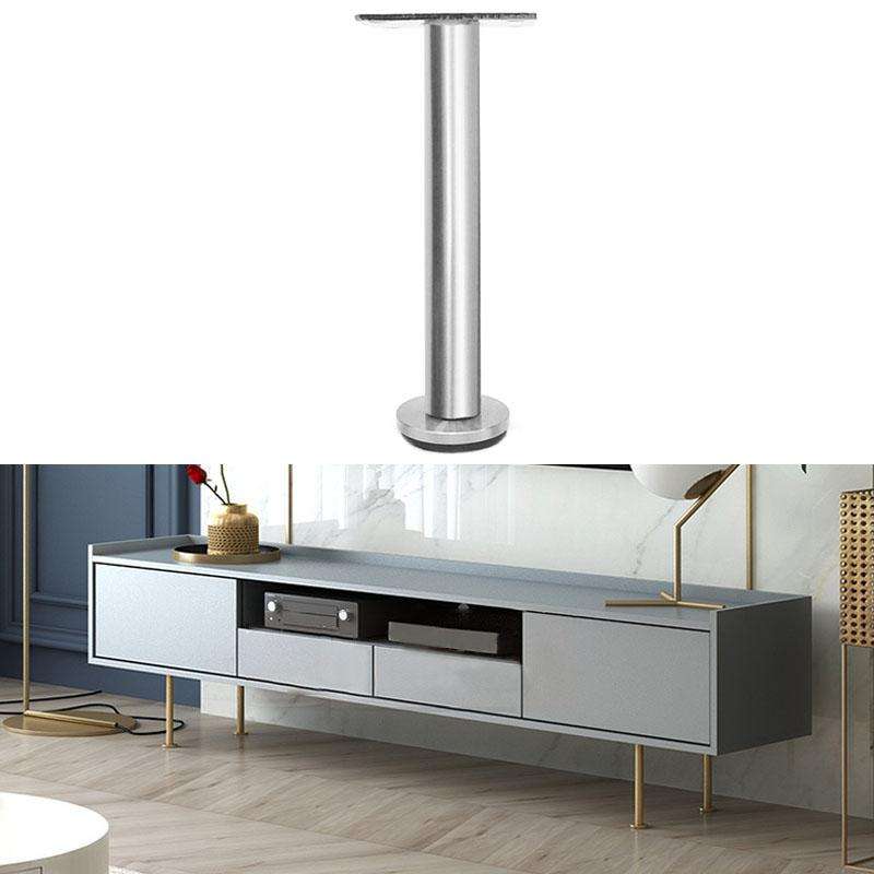 LH-TJ003 Adjustable Stainless Steel Round Tube Furniture Legs, Height: 18cm(Silver)