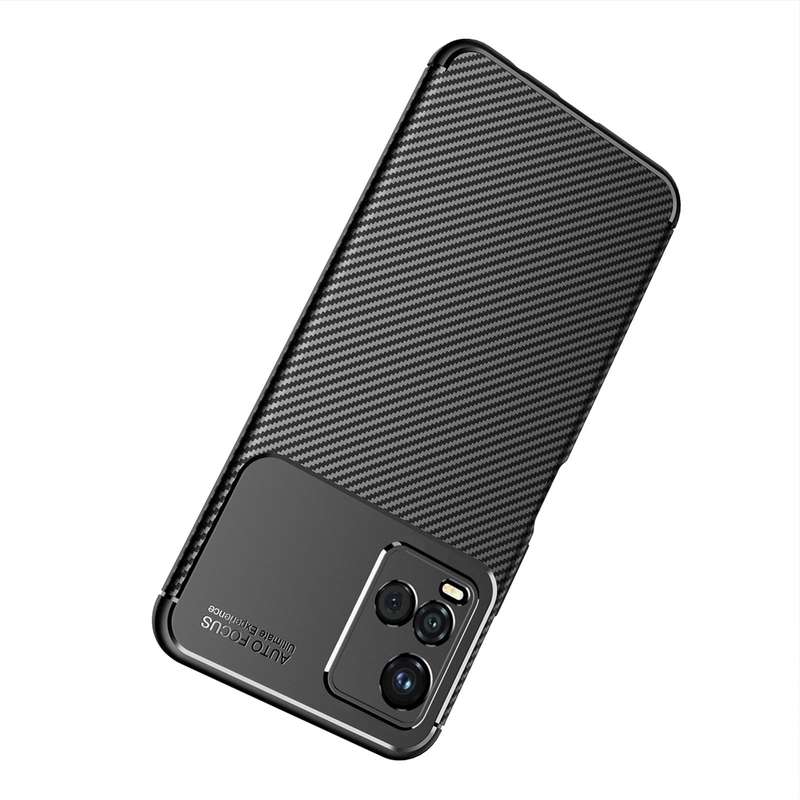 For vivo Y33S Carbon Fiber Texture Shockproof TPU Case(Blue)
