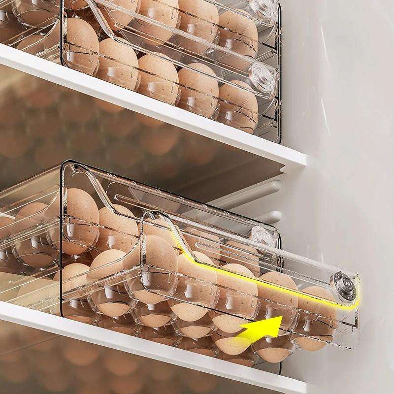 Large Double Layer 40 Grid Egg Storage Box PET Transparent Multi-Specification Egg Box