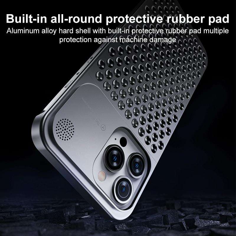 For iPhone 14 Pro Max Aromatherapy Aluminum Alloy Cooling Phone Case(Silver)