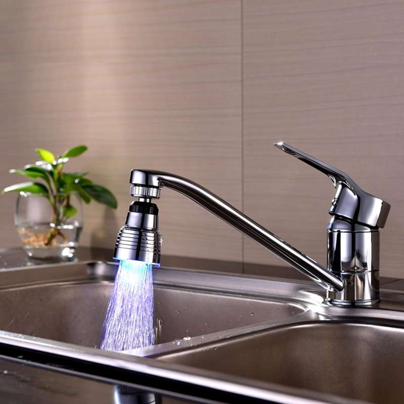 SDF-B10 1 LED ABS Temperature Sensor RGB LED Faucet Light Water Glow Shower, Size: 58 x 38mm, Int...