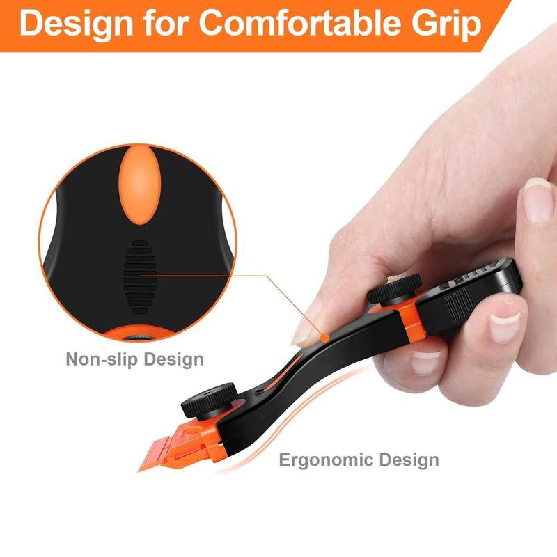 Double Headed Scraper Blade Glue Squeegee Remover Cleaner Tool (Blue)