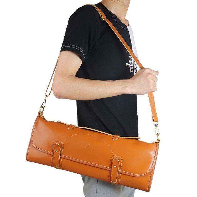 WESSLECO Chef Knife Storage Bag Portable Roll Knife Storage Bag(Brown)