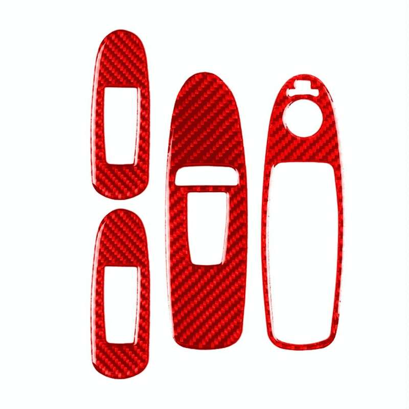 Car Carbon Fiber B Style Window Glass Lift Panel Decorative Sticker for Infiniti Q50 2014-2020, R...