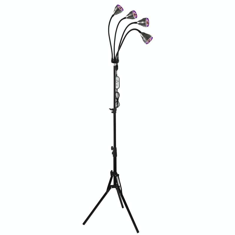 LED Plant Lamp With 1.6m Stand USB Remote Control Dimming Grow Light, Style: Four Head(Full Spect...