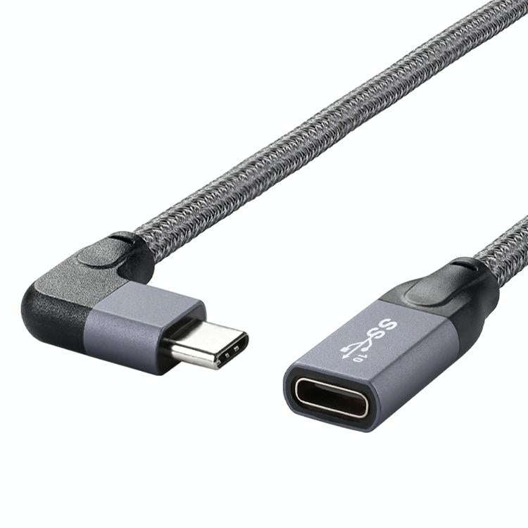 100W USB-C / Type-C Elbow Male to USB-C / Type-C Female Full-function Data Extension Cable, Cable...