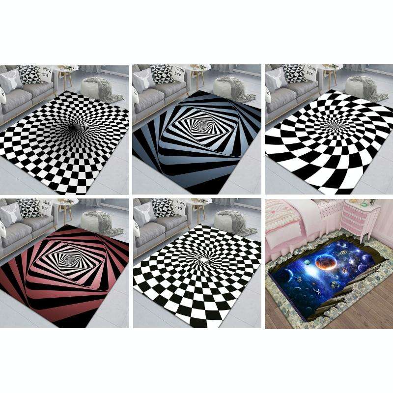 3D Stereo Rectangular Visual Geometric Living Room Carpet, Size: 40x60cm(09)