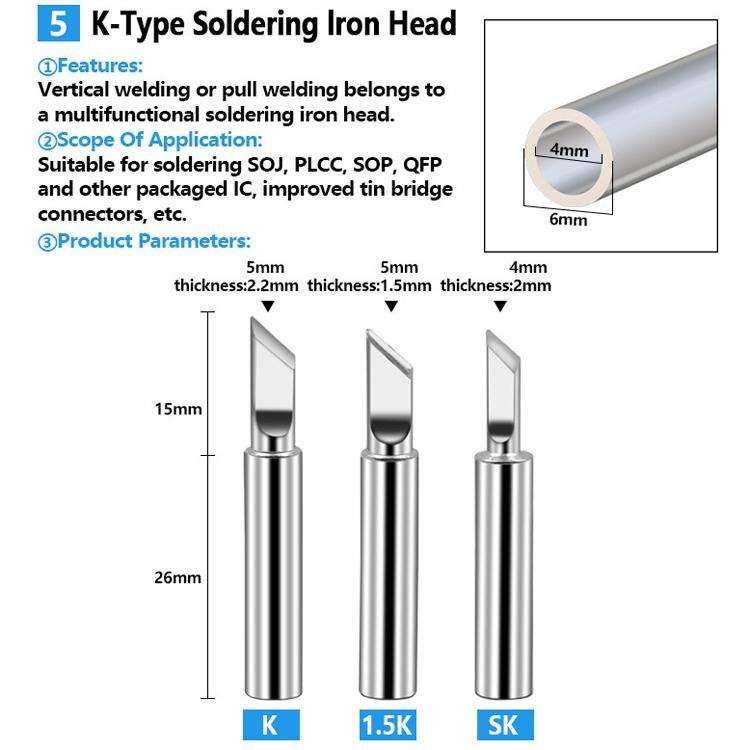 17 PCS / Set Soldering Tips 936 Soldering Station Pure Copper Soldering Iron Tips Lead-Free Solde...