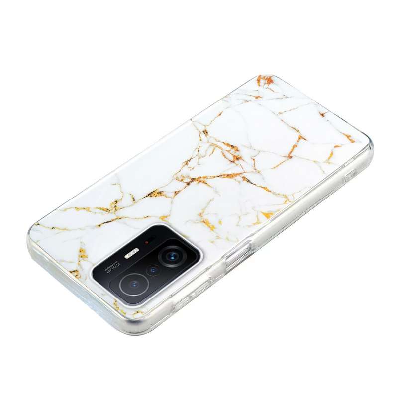 For Xiaomi 11T Pro IMD Marble Pattern TPU Phone Case(White)