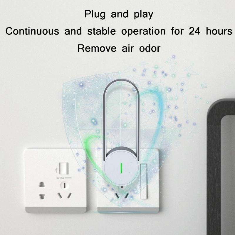 USB Plug-In Negative Ion Air Purifier Odor Deodorizer(Blue)