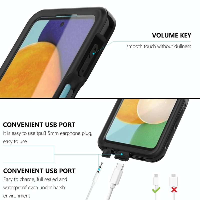 For Samsung Galaxy A23 5G RedPepper Transparent Shockproof Waterproof PC + TPU Phone Case(Black)