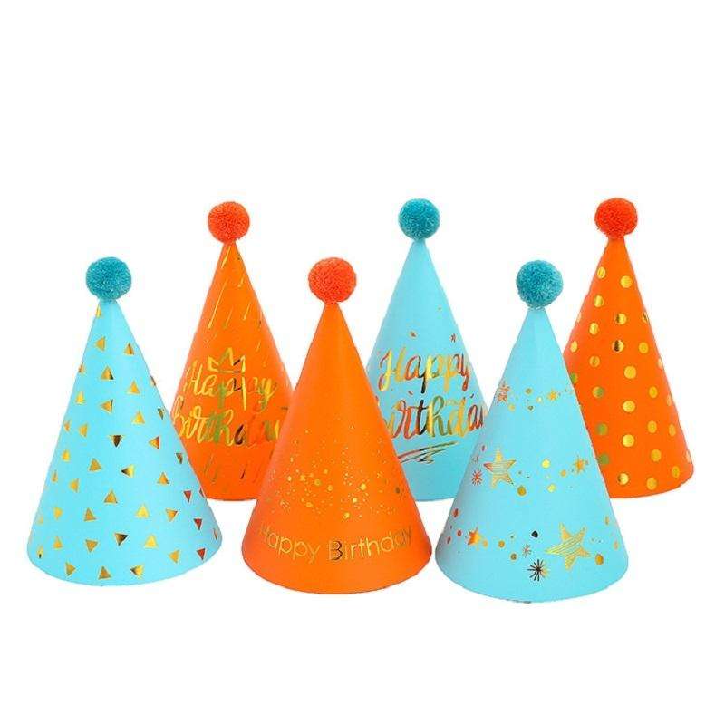 20 PCS Sequined Fur Ball Birthday Hat Birthday Party Supplies Dress Up Paper Hat, Colour: No. 2 G...