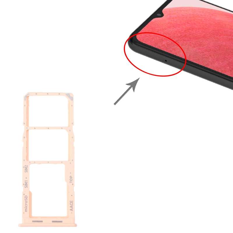 For Samsung Galaxy A13 SM-A135 Original SIM Card Tray + SIM Card Tray + Micro SD Card Tray (Pink)