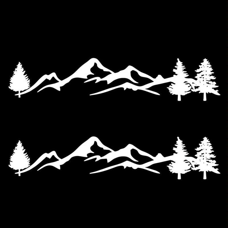 2 PCS D-791 Mountain Forest Car Sticker SUV Off-Road Vehicle Body Sticker Rear Windshield Car Sti...