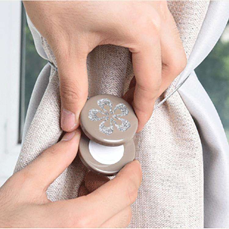 2 PCS Simple Modern Magnet Wire Curtain Buckle Magnetic Free Installation Curtain Strap Tie Wire ...