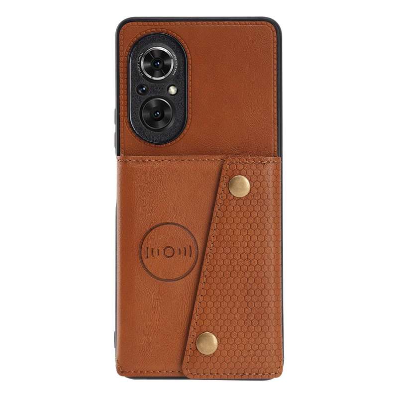 For Huawei Nova 9 SE Double Buckle PU + TPU Shockproof Magnetic Phone Case(Brown)