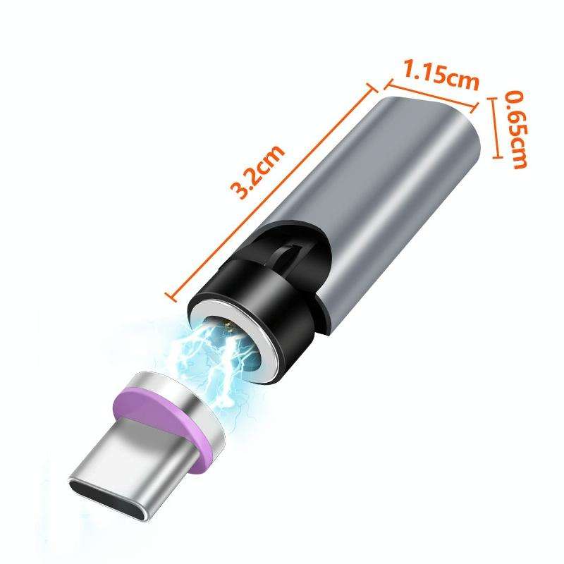 TC57 7Pin Fast Charge Transmission Data Cable Type-C / USB-C Converter Without Magnetic Head(Silver)