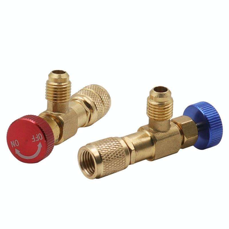 Air Conditioner Fluoridation Safety Valve Refrigerant Filling Connector(Side R410 Bottom R22)