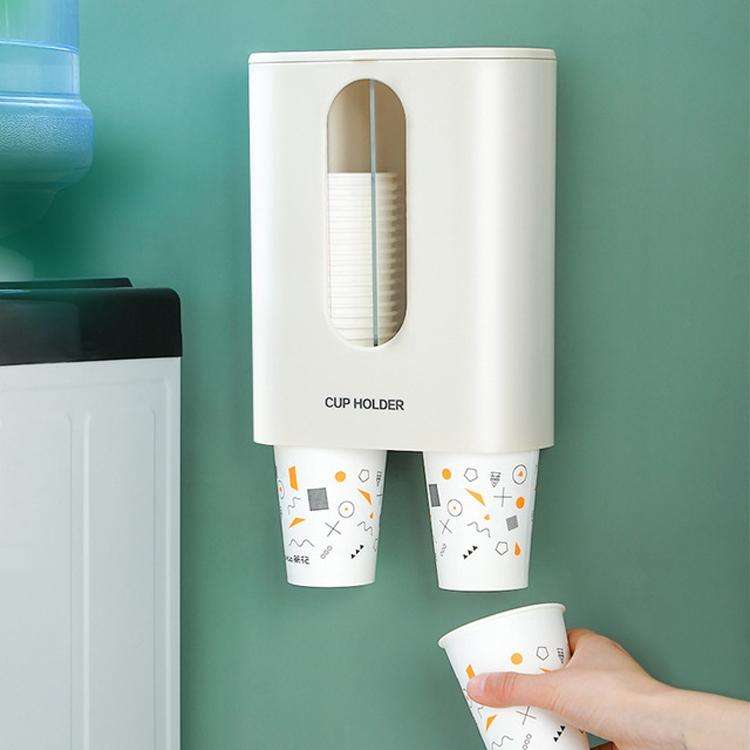 Household Punch-free Wall-mounted Disposable Paper Cup Taker Automatic Water Cup Holder Dispenser...