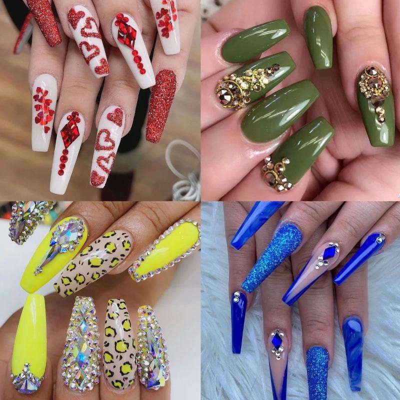 12 Grid Flat Bottom Shaped Nail Rhinestones Nail Decoration, Specification: 21