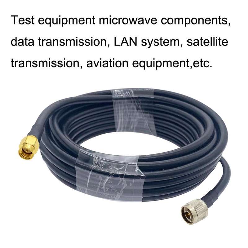 SMA Male to N Male RG58 Coaxial Adapter Cable, Cable Length:5m