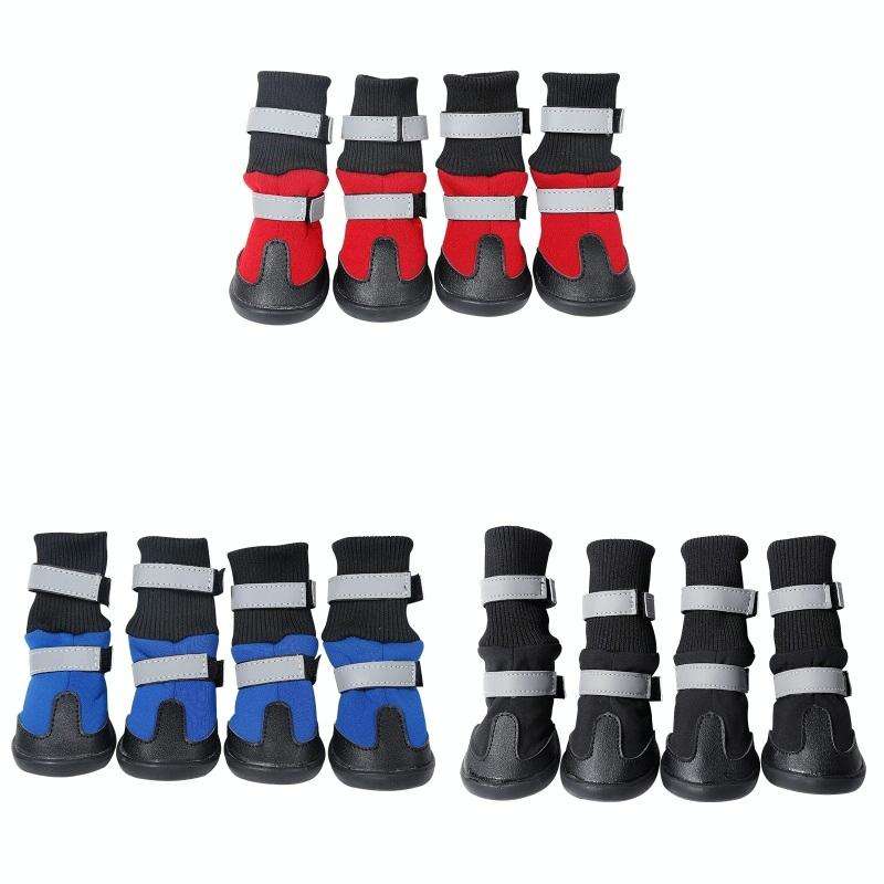 Pet Long-Tube Shoes Medium & Large Dogs Outdoor Wear-Resistant Snow Boots, Size: XL(Blue)