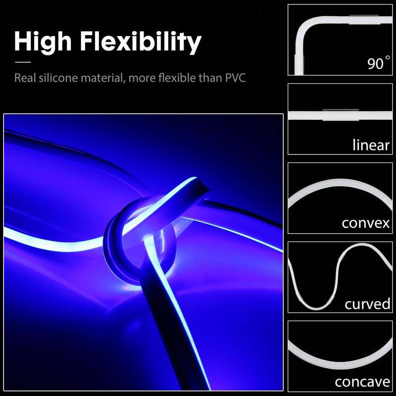CJ-1206 12V 6A 5m IP65 Waterproof Silicone Neon LED Strip Light(Blue)