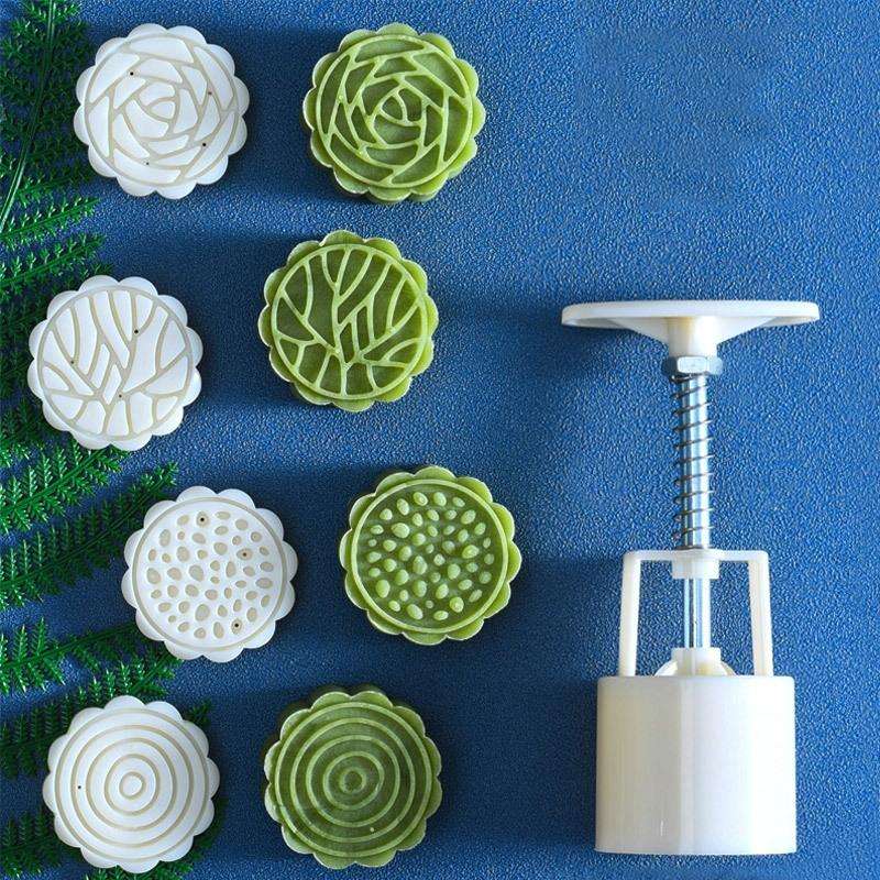 2 PCS Moon Festival Round Hand-Pressed Pastry Mold Baking Tools, Model: 30