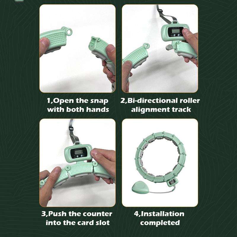 Smart Abdominal Ring Waist Trainer Magnet Massage Loss Weight Exercise Equipment With Belt Green(...