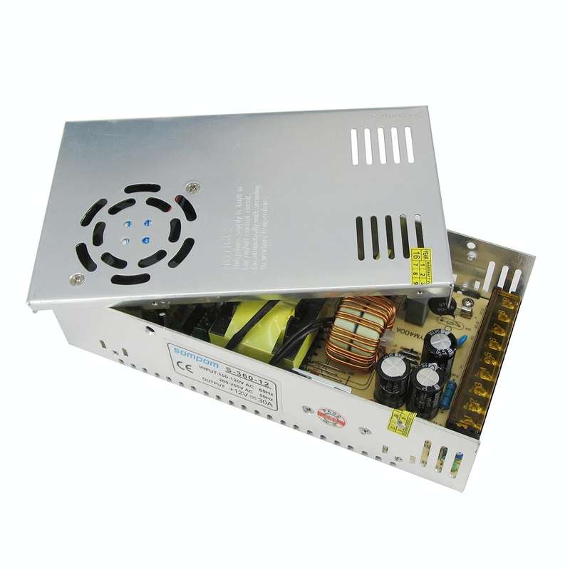 SOMPOM S-360-12 360W 12V 30A Iron Shell Driver LED Light Strip Lighting Monitor Power Supply