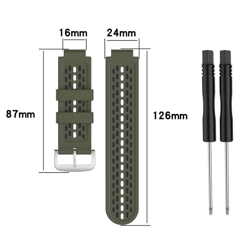 For Garmin Approach S2 / S4 Two-color Silicone Watch Band(Army Green Black)