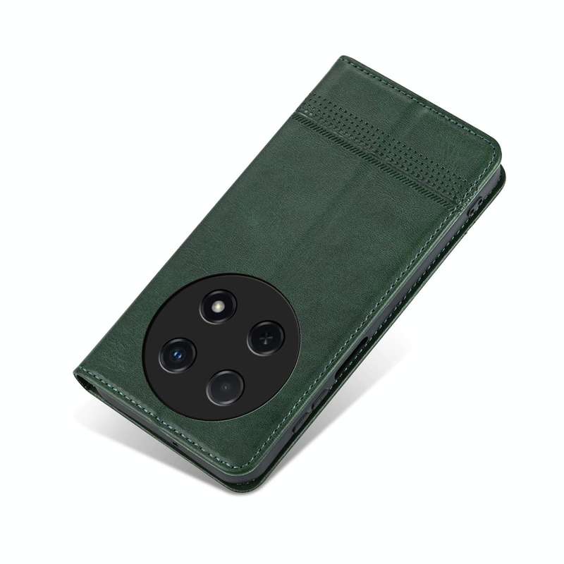 For Huawei Enjoy 70 Pro/nova 12i AZNS Magnetic Calf Texture Flip Leather Phone Case(Dark Green)