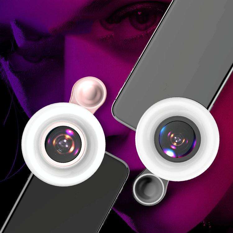 Mobile Phone Macro Lens Beauty Makeup Selfie Light(Pink)