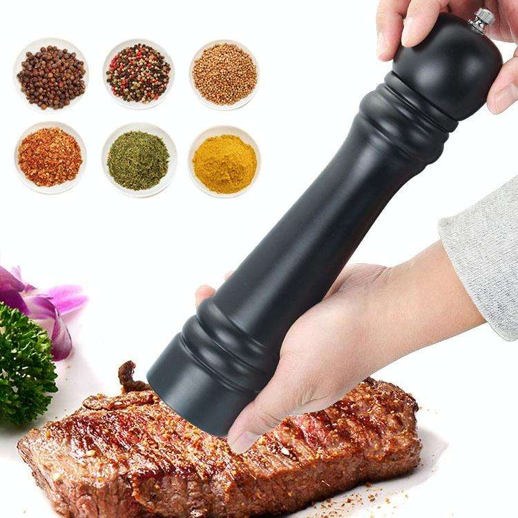 Manual Pepper Grinder Solid Wood PU Paint Pepper Mill Ceramic Core Coarse Salt Pepper Grinder Sea...