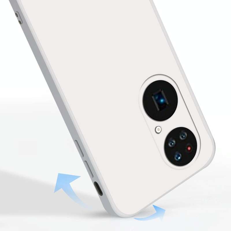 For Huawei P50 Pro Solid Color Imitation Liquid Silicone Straight Edge Dropproof Full Coverage Pr...