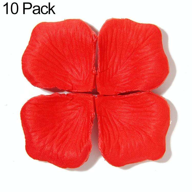 1000pcs / 10 Pack Artificial Wedding Rose Petals Flowers Wedding Decorations(Red)