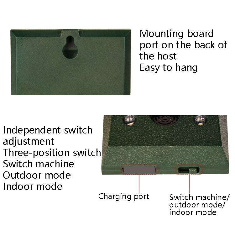 Ultrasonic Mouse Repeller Solar Outdoor Animal Repeller(Dark Green)