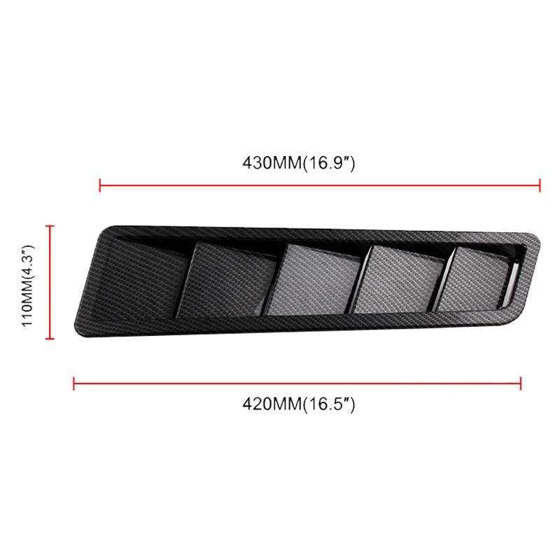 2 PCS Universal Car Air Intake Scoop Bonnet Hood Vent Louver Cooling Panel Trim Set(Black)