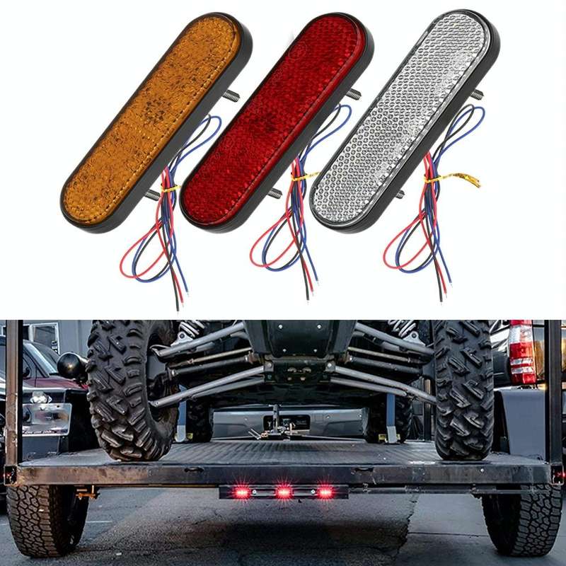 2 PCS 24LED Reflector Brake Light Turn Signal Light(White Shell Yellow Light)