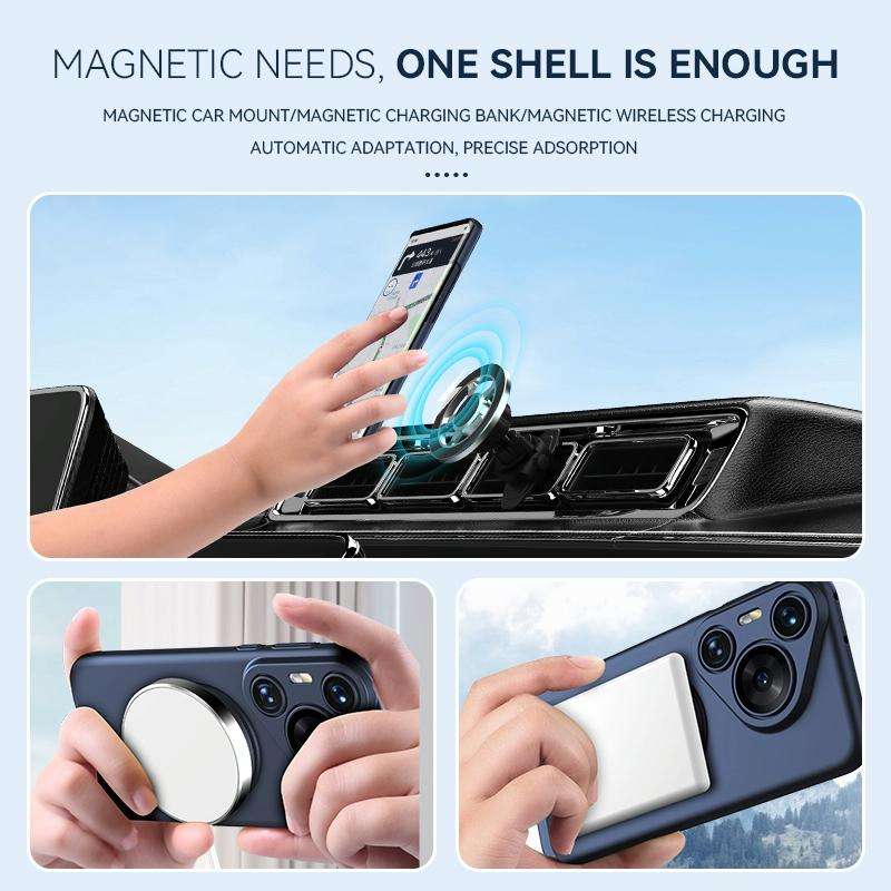 For Huawei Pura 70 Pro / Pura 70 Pro+ Magsafe Hidden Fold Holder Full Coverage Shockproof Phone C...