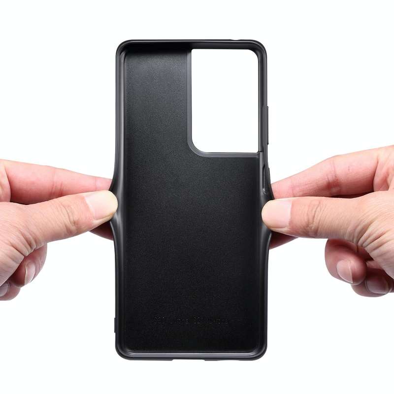 For Samsung Galaxy S23 Ultra 5G Denior PU Dual Card Slot Phone Case(Grey)