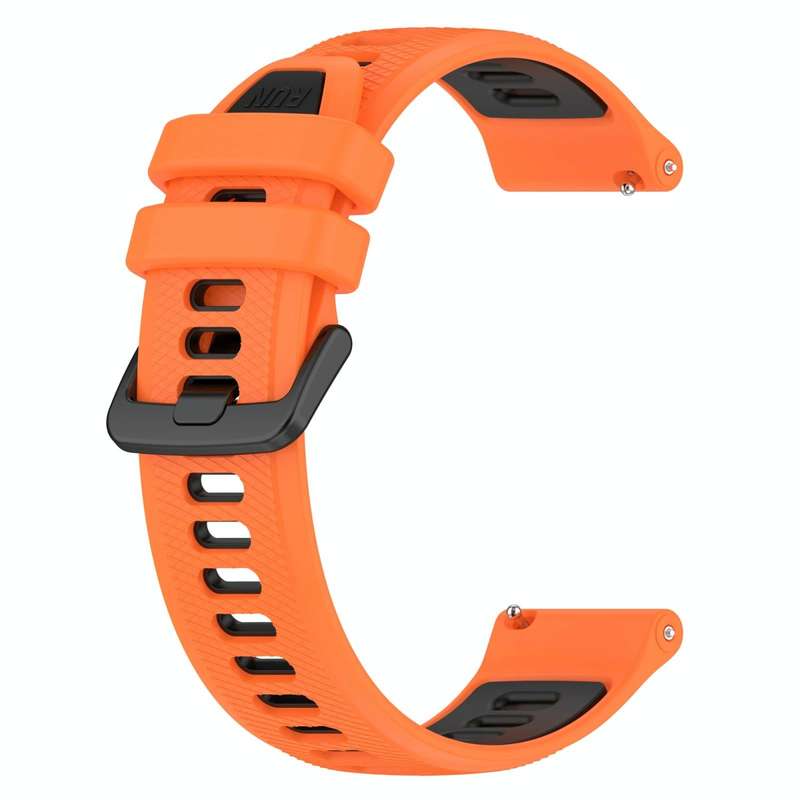 For Garmin Vivoactive 4 22mm Sports Two-Color Silicone Watch Band(Orange+Black)