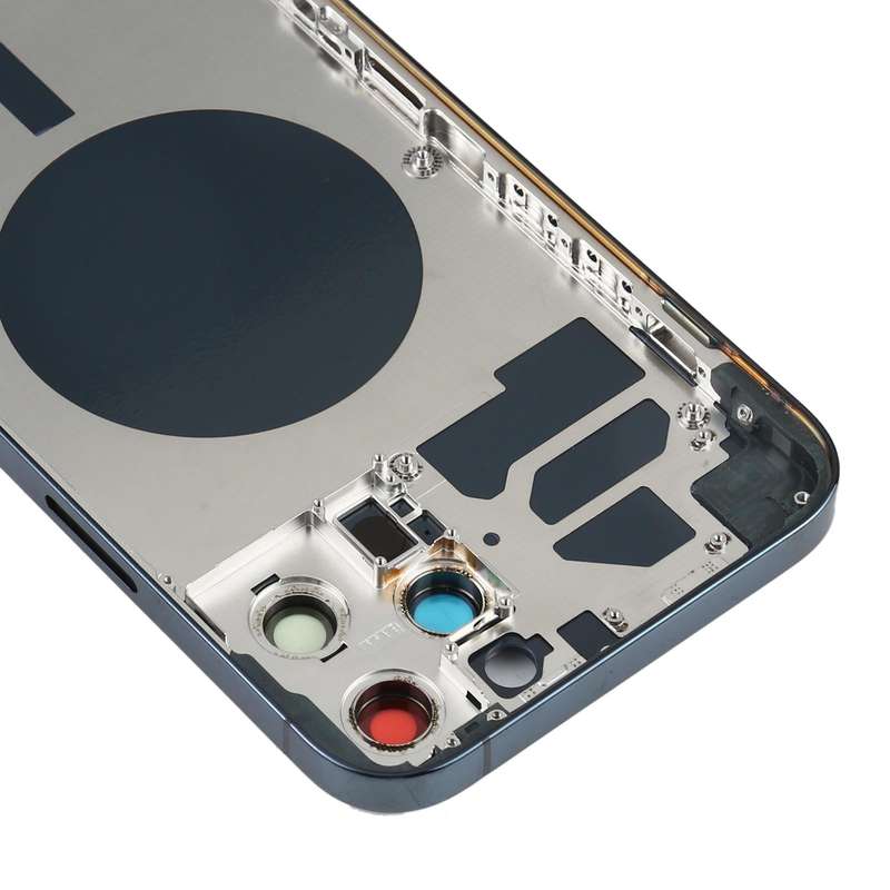 Back Housing Cover with SIM Card Tray & Side keys & Camera Lens for iPhone 12 Pro Max(Blue)