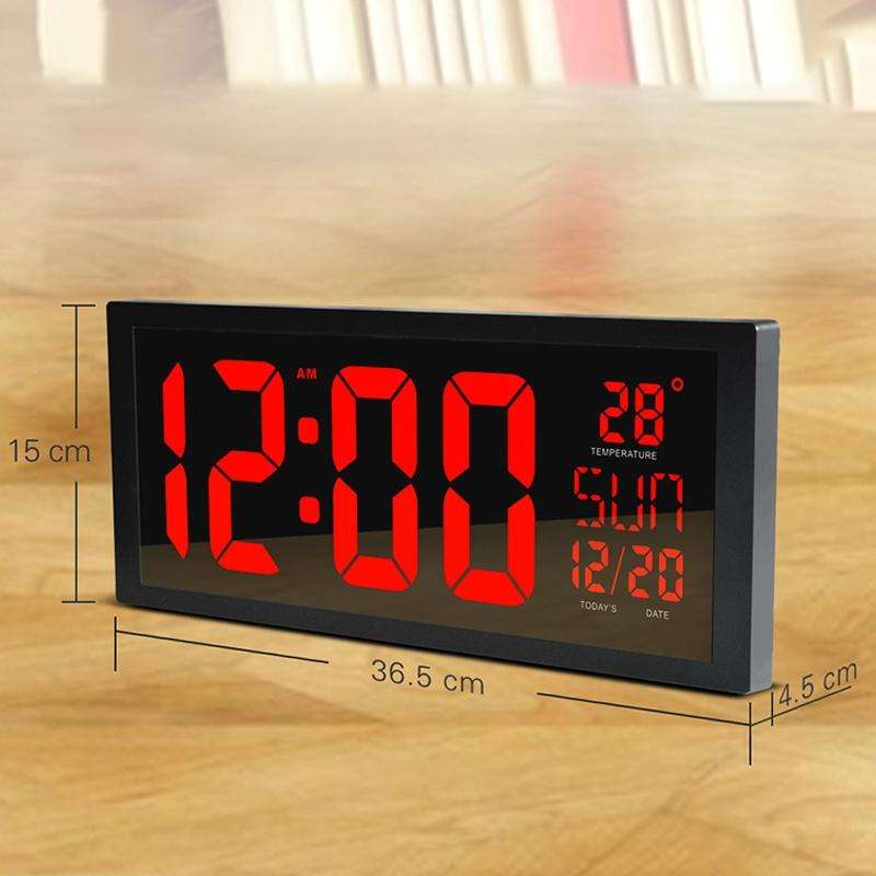 XM901 Multifunctional Large-screen High-definition Digital Display LED Electronic Wall Clock (Black)